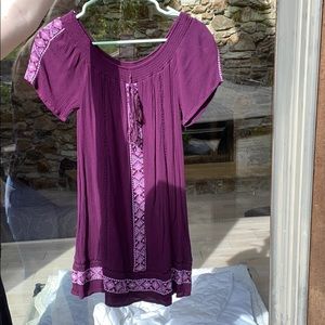 Plum Off the shoulder Dress